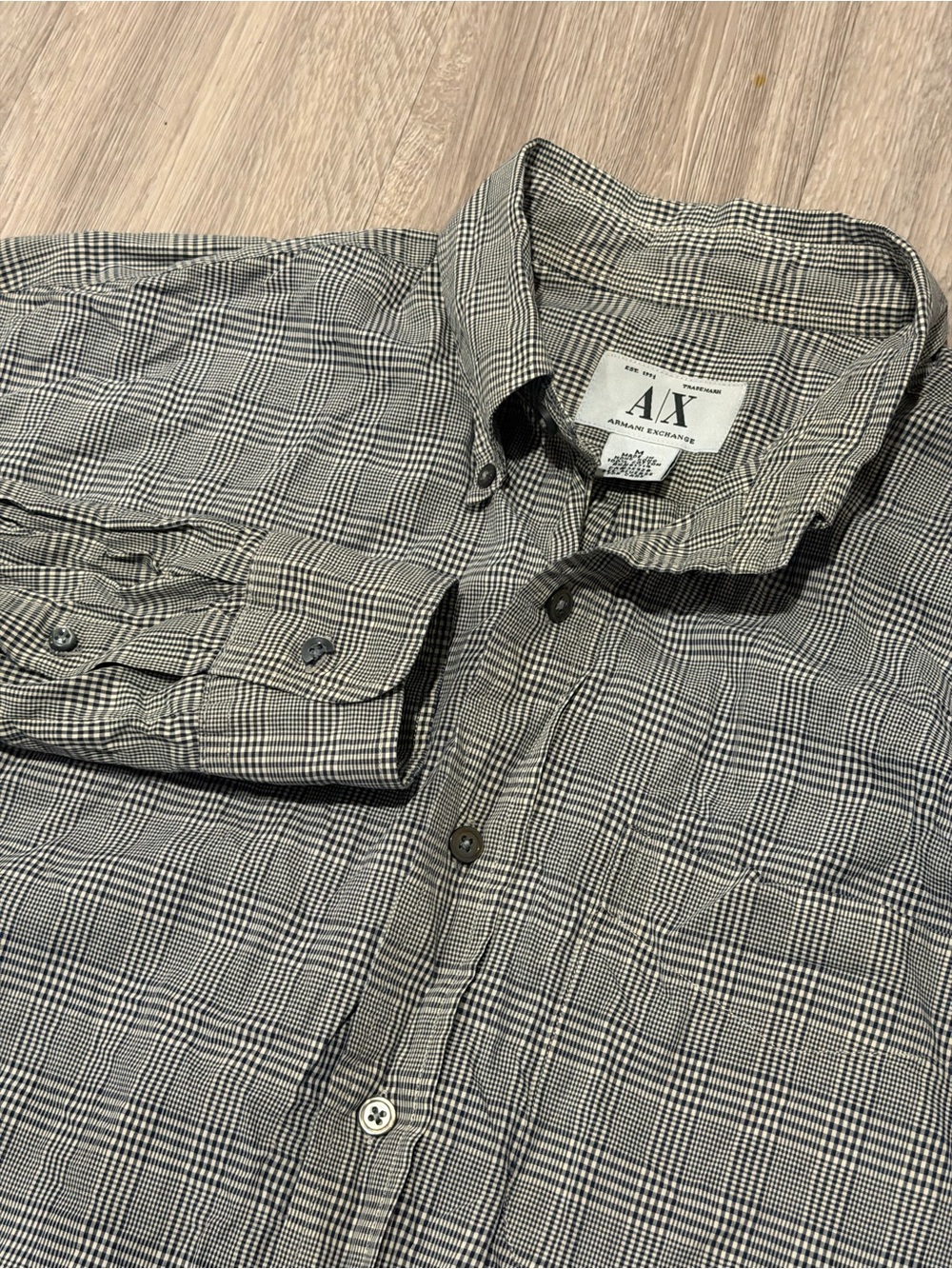 Vintage Exchange Long Sleeve Brown Shirt Sz M MADE IN HONG KONG